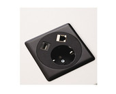 Netbox Point schwarz 
SCH-D + RJ45 Cat 5 + USB
Inkl. Zuleitung ca. 2,9 m